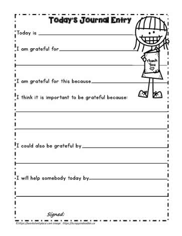 Grateful-journal-girl Worksheets