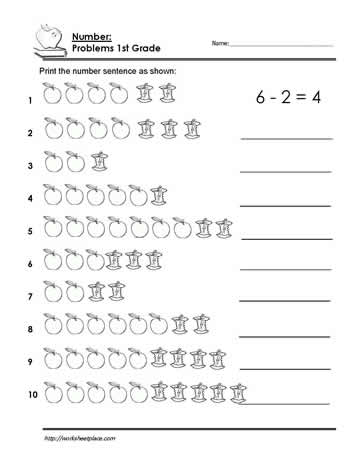 Number Sentence Worksheets Grade 1