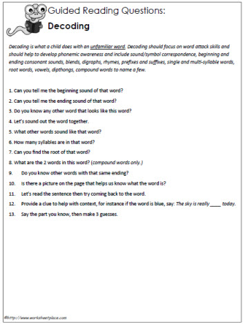 Guided Reading Questions - Decoding