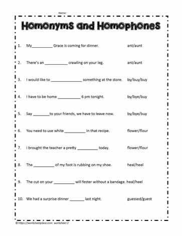homophone worksheet c worksheets