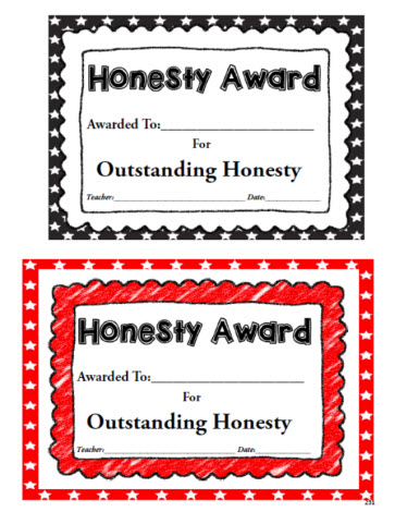 Honesty Award