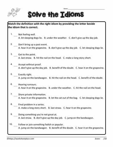 Solve the Idioms