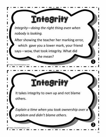 Integrity Task Cards