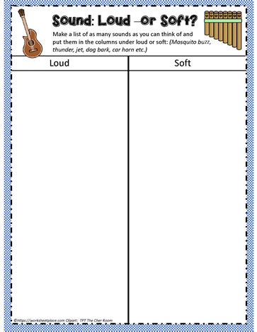loud and soft sounds worksheet
