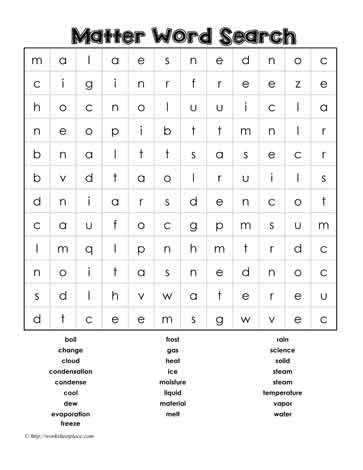 Matter Word Search
