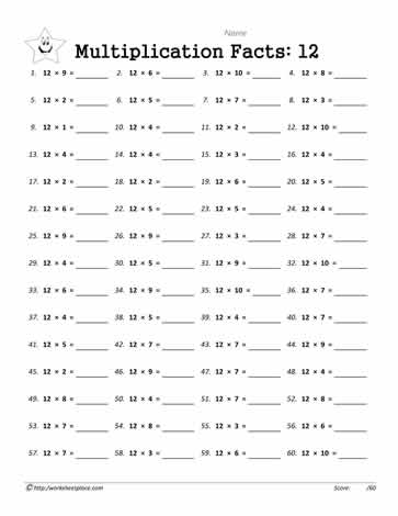12 Times Tables