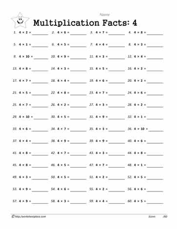 4 Times Tables