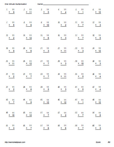 11 Times Tables 