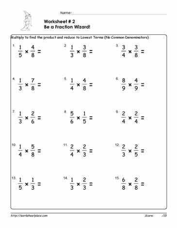 Multiply Fractions Worksheet 2 Worksheets