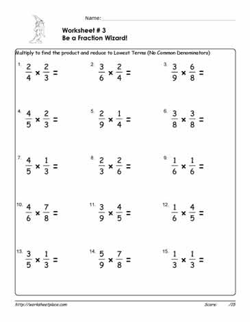 Multiply Fractions Worksheet 3 Worksheets