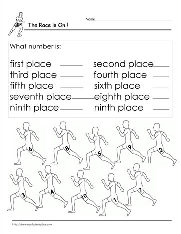 ordinal numbers worksheet 7 worksheets