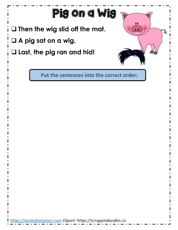 Wig Worksheets.pdf Sequencing Pig Wig Worksheets