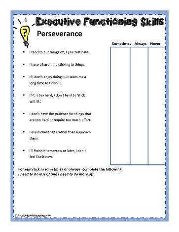 Perseverance Teaching Activity