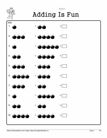 Pictorial Adding Worksheets 1