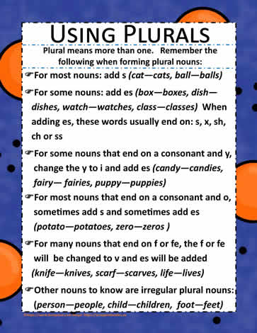 A Poster for Forming Plurals
