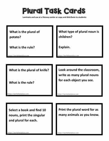 Task Cards for Plural Words