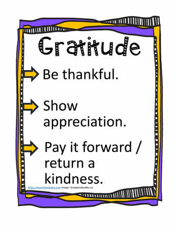 Poster and Definition for Gratitude