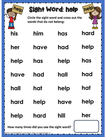 Find The Word help Worksheets