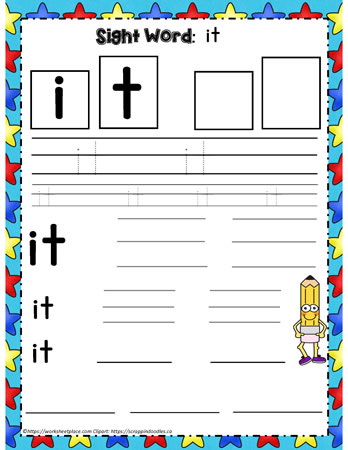 Sight Word it Worksheets
