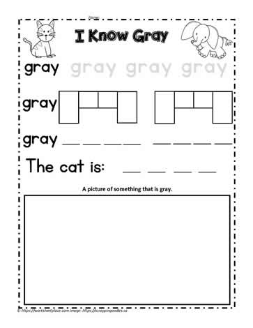 Print the Color Word Gray