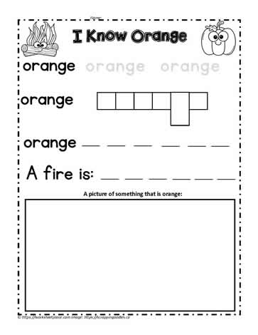 Print the Color Word Orange