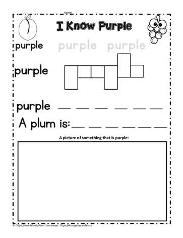 Print the color Word Purple
