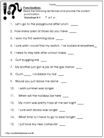 Question, Exclamation or Period Worksheets-4