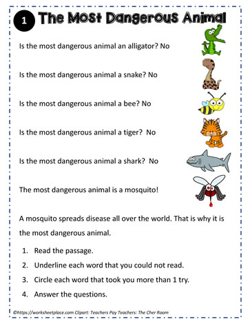Reading Comprehension About Dangerous Animal