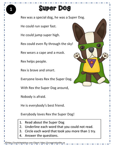 Reading Comprehension About Super Dog