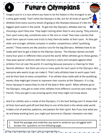 Reading Comprehension About Future Olympians