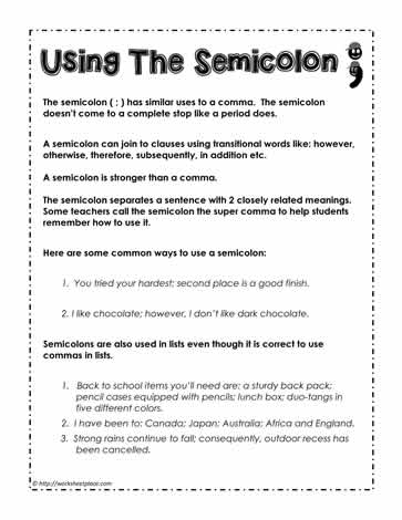 How to Use a Semicolon