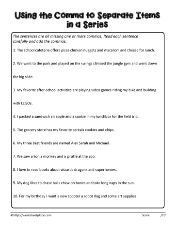Is Serial Comma Legal Serial Comma Quizzes Worksheets