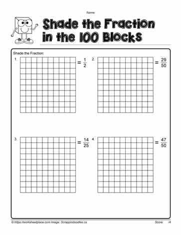 Shade the Fraction 100 Blocks