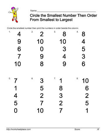 Compare Numbers 1 to 10