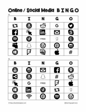 Social Media bingo 9-10