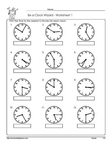 Worksheet -1-Telling-Time Worksheets