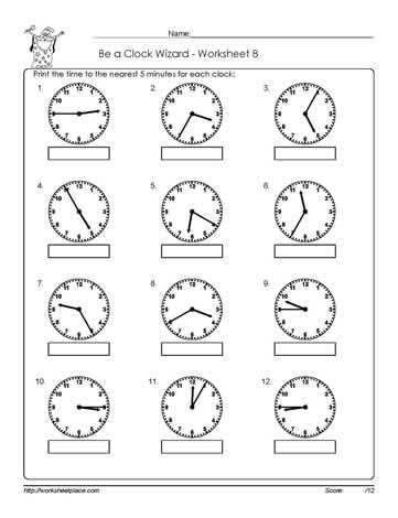Worksheet -8-Telling-Time Worksheets