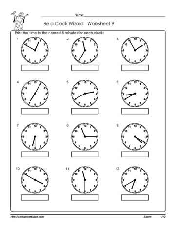Worksheet -9-Telling-Time Worksheets