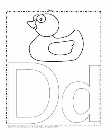 The Letter D Coloring Page Worksheets