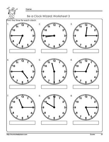 Telling-Time-to-The Quarter-Worksheet-3