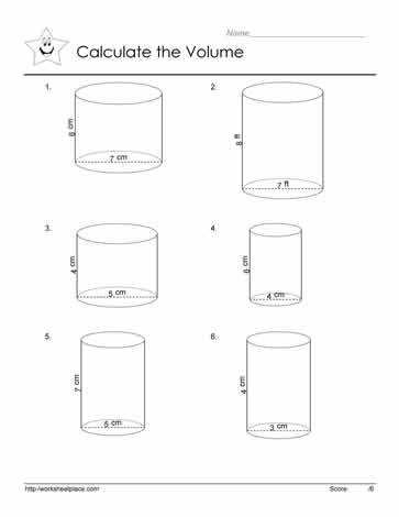 Volume of a Cylinder Worksheets