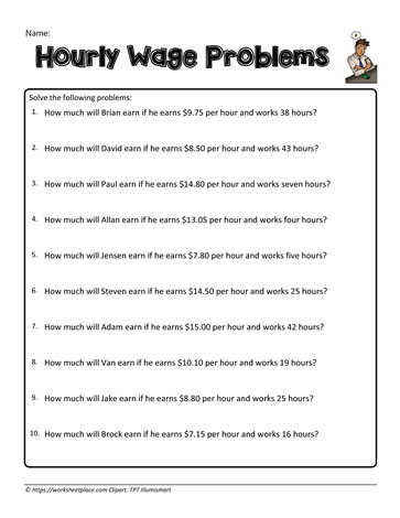 Wage Word Problems 10