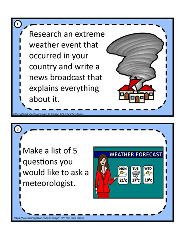 Weather Task Cards 1-2