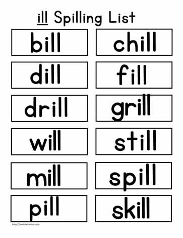 ill Spelling List