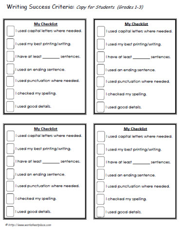 Writing Sucess Checklist