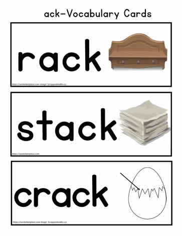 ack Vocabulary Cards