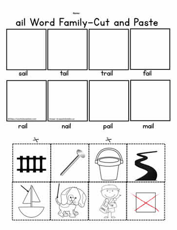 ail Cut and Paste Worksheet