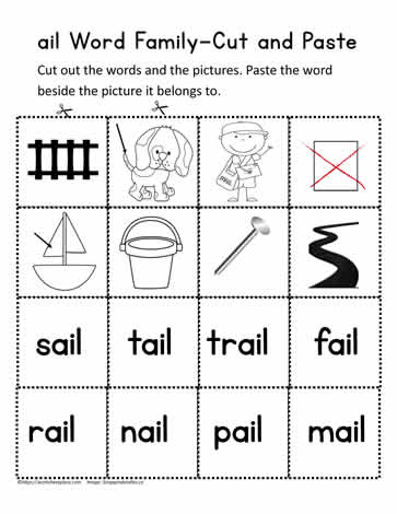 ail Cut and Paste Worksheet