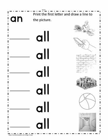 all Word Family Worksheet Worksheets