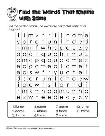 ame Word Search